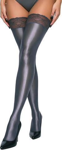 FEOYA المرأة كامد النفط لامعة الدانتيل أعلى الفخذ العليا الجورب لامعة جوارب طويلة الحرير الجوارب Sockings لنادي الحفلات in Kuwait