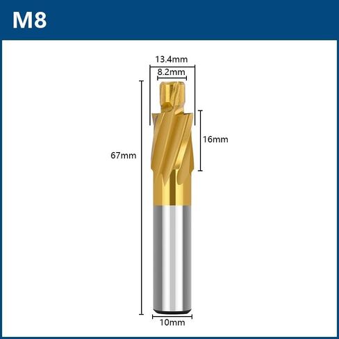 5pcs CNC Cutter Bit M3-M8 Counterbore End Mill TiN Coated 4 Flute Pilot Slotting Router HSS Milling Tool in Kuwait