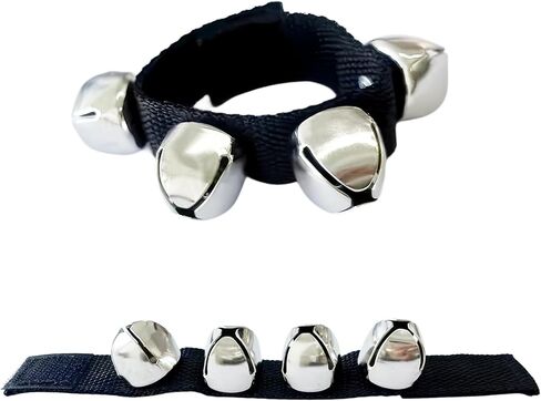 2PCS Black Wrist Bells, Adjustable Jingle Bells Musical Instrument for Dance Performance, Ankle Hand Percussion Rhythm Accessory in Kuwait