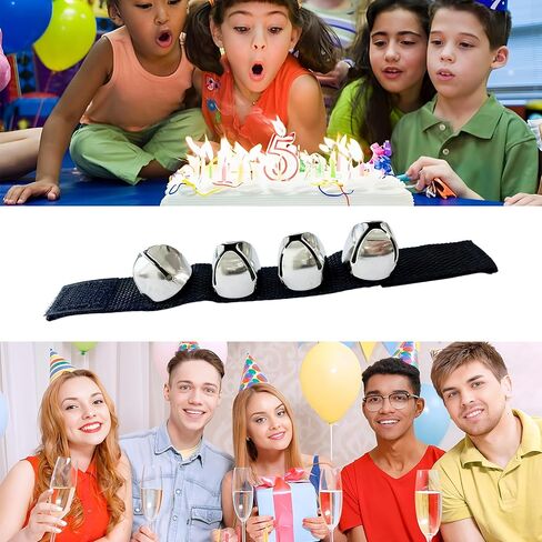 2PCS Black Wrist Bells, Adjustable Jingle Bells Musical Instrument for Dance Performance, Ankle Hand Percussion Rhythm Accessory in Kuwait
