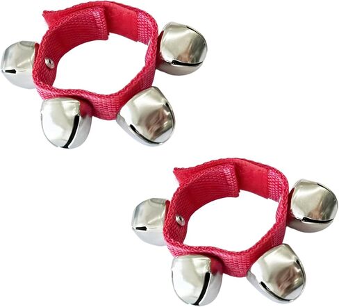 2PCS Black Wrist Bells, Adjustable Jingle Bells Musical Instrument for Dance Performance, Ankle Hand Percussion Rhythm Accessory in Kuwait