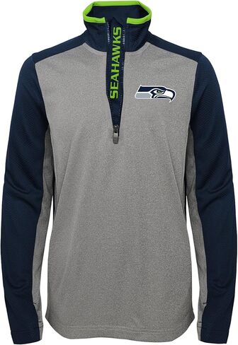 Outerstuff NFL Seattle Seahawks Boys Youth Matrix ربع سحاب صوف بلوفر (8-18) in Saudi Arabia