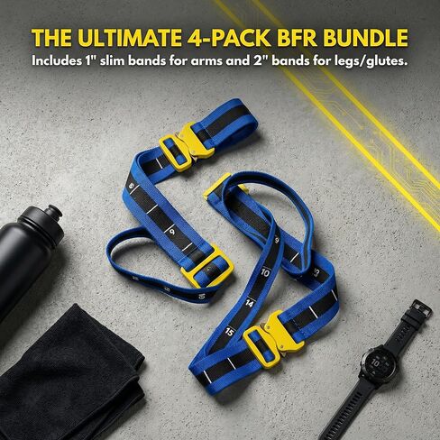 4Pack PRO Blood Flow Restriction Bands for Arms & Legs - Occlusion Training Bands, Gain Muscle Without Heavy Weight Lifting, Strong Elastic Strap & Quick-Release in Saudi Arabia
