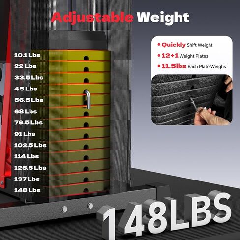 Home Gym Workout Equipment 148LB Weight Stack, Full Body Workout Machine for LAT Pulldown, Chest Press, Leg Extension & Strength Training, Multi Function Fitness Equipment in Kuwait