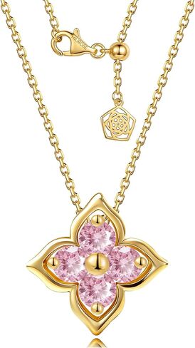 18K Gold Plated Four Leaf Clover Necklace for Women, Dainty Lucky Clover Pendant, Adjustable Chain, Minimalist Delicate Jewelry, Birthday Anniversary Mothers Day Gifts for Her in Saudi Arabia