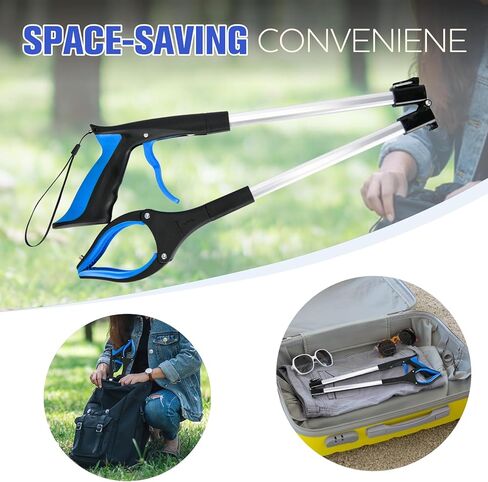 6 عبوات من أداة Grabber Reacher القابلة للطي مقاس 32 بوصة، أداة التقاط Reacher Grabber مع فك عريض 4 بوصة ورأس دوار 360 درجة، أدوات الإمساك لكبار السن في الهواء الطلق وداخل المنزل (أزرق) in Saudi Arabia