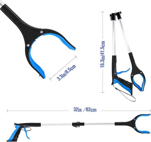 6 عبوات من أداة Grabber Reacher القابلة للطي مقاس 32 بوصة، أداة التقاط Reacher Grabber مع فك عريض 4 بوصة ورأس دوار 360 درجة، أدوات الإمساك لكبار السن في الهواء الطلق وداخل المنزل (أزرق) in Saudi Arabia