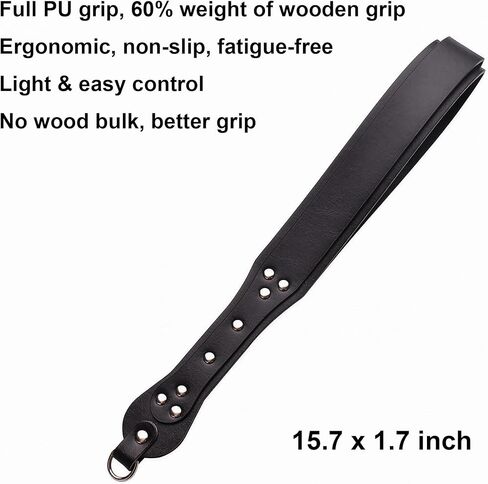 WAKALALA 15.7" Equestrian Crop with Full PU Leather Grip | Lightweight & Non-Slip Training Whip | Fatigue-Free Ergonomic Riding Bat for Women Riders & Instructors | Heavy-Duty Black in Saudi Arabia