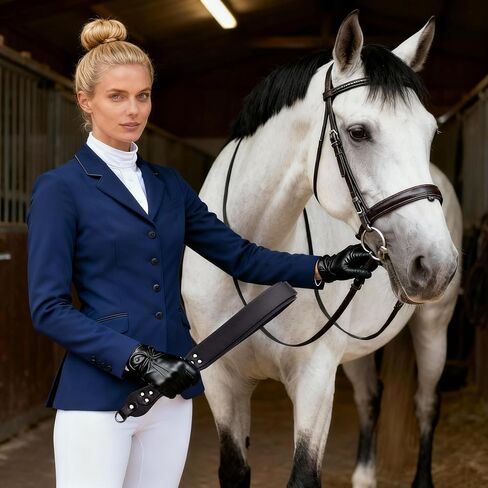WAKALALA 15.7" Equestrian Crop with Full PU Leather Grip | Lightweight & Non-Slip Training Whip | Fatigue-Free Ergonomic Riding Bat for Women Riders & Instructors | Heavy-Duty Black in Saudi Arabia