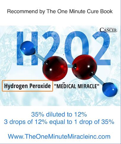 بيروكسيد الهيدروجين بنسبة 12% من الدرجة الغذائية - زجاجتان وقطرتان - موصى به بواسطة: The One Minute Cure Book in Kuwait