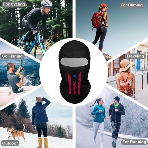 Puerto Rico Flag Balaclava Face Mask Ski Full Face Mask Windproof Sun UV Protection Hood for Women Men in Saudi Arabia