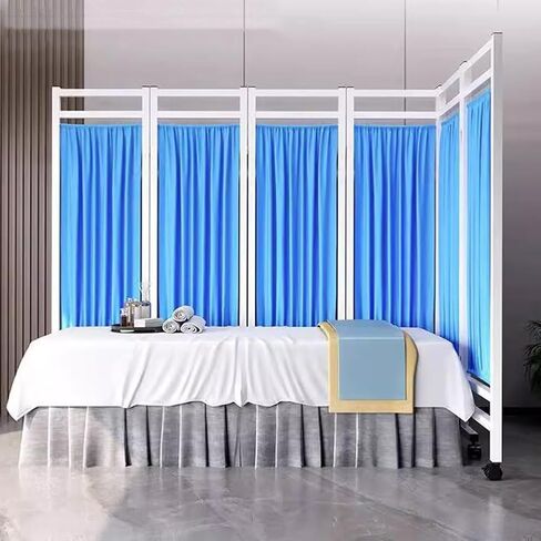 Foldable Privacy Screen, 6 Ft Tall Room Divider Screens Medical Privacy Screen On Wheels for Nursing Home Medical Clinic Spa Lab (Color : Blue, Size : 5PCS) in Saudi Arabia