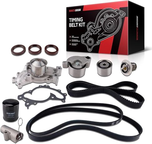 Torchbeam محرك مؤقت اشتعال عدة عدة مضخة مياه لـ 2004-2006 ES330/RX330، 2002-2006 كامري V6 3.0L، 2002-2006 هايلاندر V6 3.0L، 2004-2008 سولارا V6 3.3L، استبدال 13505-20030,13568-09080,13503-62030 in Saudi Arabia