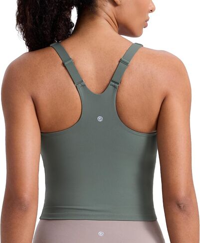 قمصان CRZ YOGA Butterlift القابلة للتعديل على شكل حرف V من الخلف للنساء - حمالات صدر رياضية مبطنة طويلة وتمارين البيلاتيس برقبة على شكل V in Saudi Arabia