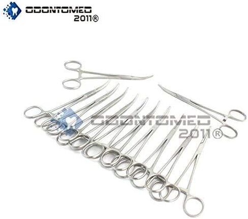 مجموعة OdontoMed2011 مكونة من 12 قطعة من ملقط رانكين كريل هيموستات القابل للتعقيم من الفولاذ المقاوم للصدأ منحني مقاس 6.25 بوصة أدوات بيطرية للأسنان ODM in Saudi Arabia