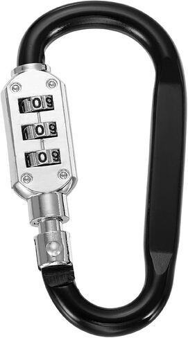 PATIKIL 4.3 Inch Combination Locks, 3 Digit Locking Combination Clip Combo D-Ring Lock for Suitcase Luggage Travel Baggage Backpack Cable Loop Helmet Chain Link, Black in Saudi Arabia