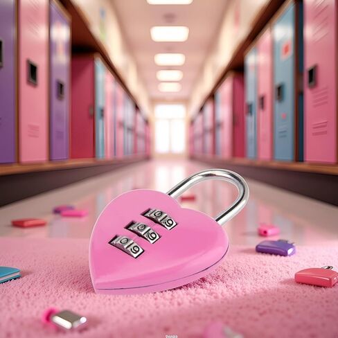 قفل مجمع على شكل قلب من Pink Love، قفل قفل رمز صغير مكون من 3 أرقام يمكن إعادة ضبطه لأقفال أجهزة الخزانة وأقفال مجمعة in Kuwait