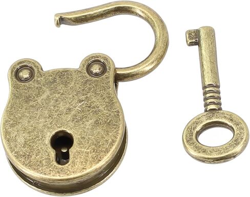 Vintage Bear-Shaped Padlock for Luggage, Handbags & Small Boxes – Zinc Alloy Construction with Antique Bronze Plating, 37 x 22 mm Compact Security Lock with 1 Key in Saudi Arabia