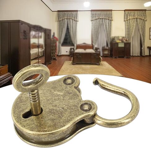 Vintage Bear-Shaped Padlock for Luggage, Handbags & Small Boxes – Zinc Alloy Construction with Antique Bronze Plating, 37 x 22 mm Compact Security Lock with 1 Key in Saudi Arabia