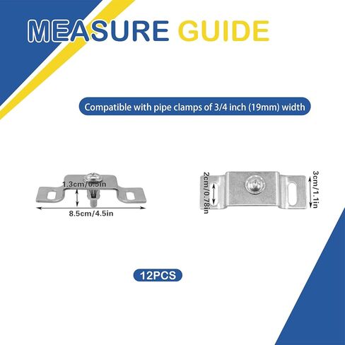 12 PCS Galvanized Iron Single Bolt 3/4 Inch Flared Leg Bracket with Expansion Screws, Sign Mounting Hardware for Street, Brand, and Traffic Signs (Band Not Included) in Saudi Arabia