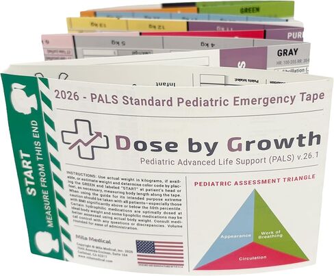 2026 Updated PALS Pediatric Advanced Life Support Emergency Length-Based Tape with Broselow Compatible Color Zones Designed for Paramedics, Nurses & EMS Providers in Saudi Arabia