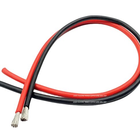 10AWG Silicone Wire 10ft, Ultra Flexible 10 Gauge Stranded Wire, Tinned Copper - Battery, Automotive, Solar, Inverter (Black 5ft + Red 5ft) in Saudi Arabia