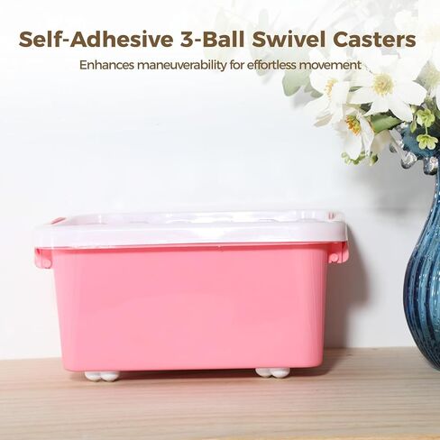 Silent Swivel Wheels, 32 Pcs Adhesive Caster Wheels, 3 Steel Balls Heavy Duty Caster, Universal Wheel for Small Appliances in Saudi Arabia