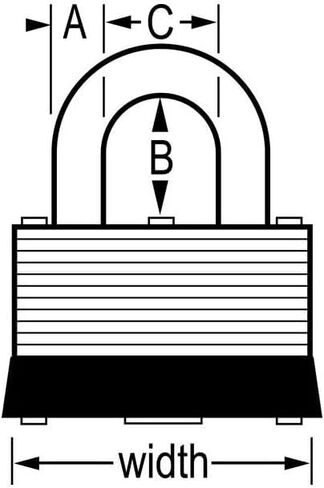 4 Pack Master Lock 22D 1-1/2" Wide Laminated Warded Padlock with 5/8" Shackle Height in Saudi Arabia