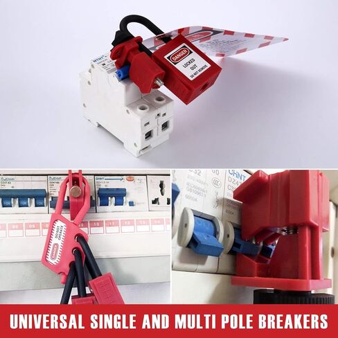 قفل Tagout Kit الكهربائية، مجموعة Tagout للقفل تتضمن أقفال Loto الحمراء وجهاز قفل قواطع الدائرة، قاطع عالمي متعدد الأقطاب للنظام الكهربائي الصناعي وأجهزة الصمامات in Saudi Arabia