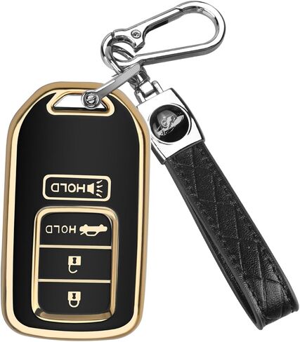 QBUC for Honda Accord Key Fob Cover for Civic, CRV, Pilot, Ridgeline 2016-2022, Soft TPU Full Protection Case with Keychain in Saudi Arabia