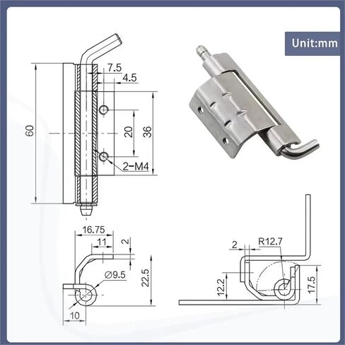 304 Stainless Steel Detachable Hinge 1Pcs in Kuwait