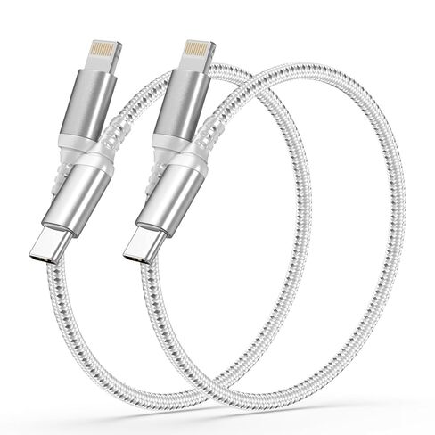 Short USBC to Lightning Cable 6 Inch, [MFi Certified] 2 Pack Short USB C to Lightning Cable, Braided 6 Inch USB C iPhone Charger Cord Fast Charging for iPhone 14/13/12/11 Pro/X/XR/XS, iPad in Saudi Arabia
