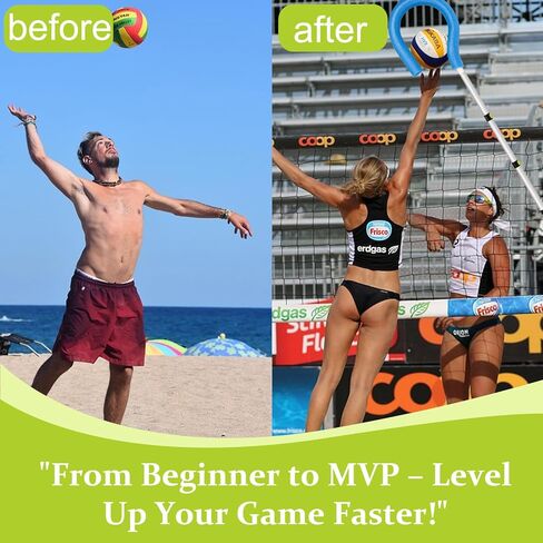 Volleyball Spike Trainer with Adjustable Pole, Volleyball Hitting Trainer with Question Mark Hook,Double Handed-Bead,Hanging Volleyball Training Belt and Volleyball Spike Assist Strap(No Ball) in Saudi Arabia