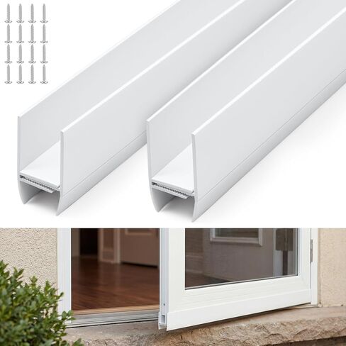 FoldTier 2 Pack 36 Inch Door Sweep Bottom Expander Adjustable Width 1" - 1 1/2" Rubber White Dual Seal Fits-All Storm & Screen Doors 32-36 inch in Saudi Arabia
