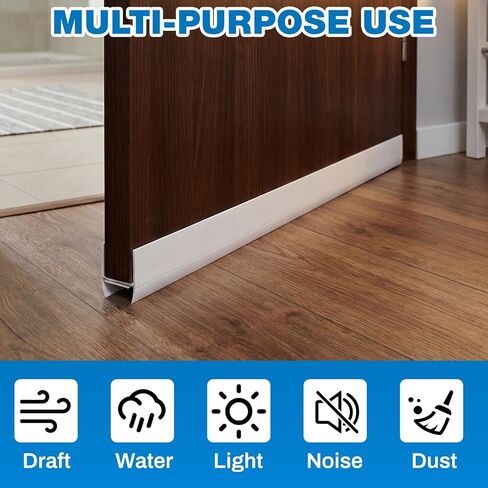 FoldTier 2 Pack 36 Inch Door Sweep Bottom Expander Adjustable Width 1" - 1 1/2" Rubber White Dual Seal Fits-All Storm & Screen Doors 32-36 inch in Saudi Arabia