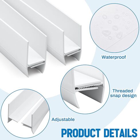 FoldTier 2 Pack 36 Inch Door Sweep Bottom Expander Adjustable Width 1" - 1 1/2" Rubber White Dual Seal Fits-All Storm & Screen Doors 32-36 inch in Saudi Arabia