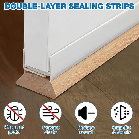 FoldTier 2 Pack 36 Inch Door Sweep Bottom Expander Adjustable Width 1" - 1 1/2" Rubber White Dual Seal Fits-All Storm & Screen Doors 32-36 inch in Saudi Arabia