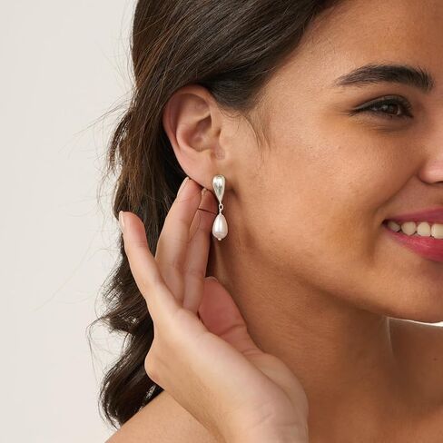 Gold Stud Earrings for Women Trendy Pearl Teardrop Dangle Earring Hypoallergenic Fashion Accessories Jewelry Gifts in Saudi Arabia