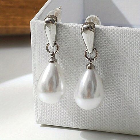 Gold Stud Earrings for Women Trendy Pearl Teardrop Dangle Earring Hypoallergenic Fashion Accessories Jewelry Gifts in Saudi Arabia