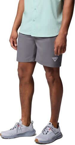 شورت سباحة رجالي من Columbia PFG Ramble سريع الجفاف، رمادي داكن، صغير × 8 in Kuwait