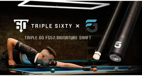 Triple 60 FG57 Signature Dual Core USA Made Carbon Fiber Playing Shaft - 30" 12.5mm XL 18" Tournament PRO Taper, Kamui Clear Soft Tip, Lowest Deflection, Rear Balanced in Saudi Arabia
