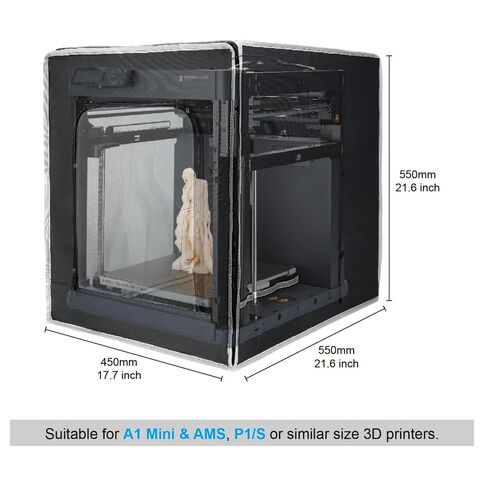 غطاء حاوية الطابعة ثلاثية الأبعاد لمروحة A1 Mini & P1، 18x22x22 بوصة 12 فولت تيار مستمر مع التحكم في السرعة وخرطوم العادم - الاحتفاظ بالحرارة، وإزالة المركبات العضوية المتطايرة لطباعة ABS/PETG/PLA in Saudi Arabia