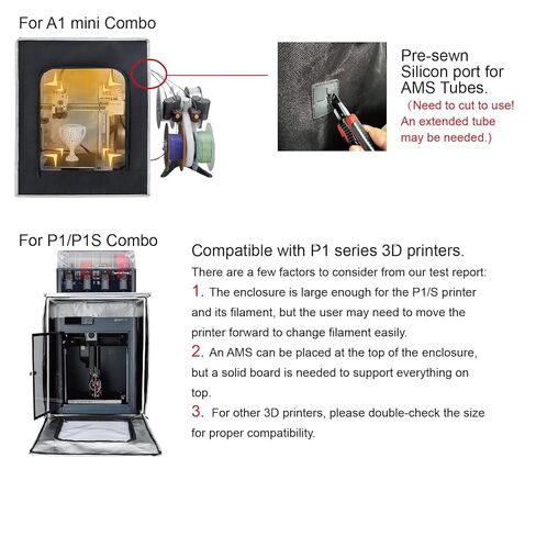 غطاء حاوية الطابعة ثلاثية الأبعاد لمروحة A1 Mini & P1، 18x22x22 بوصة 12 فولت تيار مستمر مع التحكم في السرعة وخرطوم العادم - الاحتفاظ بالحرارة، وإزالة المركبات العضوية المتطايرة لطباعة ABS/PETG/PLA in Saudi Arabia