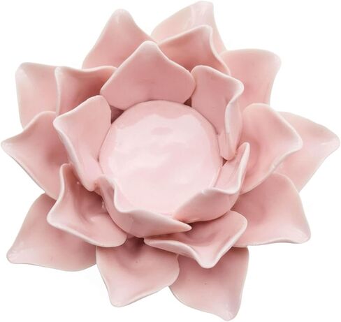 Lotus Flower Candle Holder - White Lotus Candle Holders for Home Decoration, Handmade Ceramic Lotus Tealight Candle Holders, 1 Pack in Saudi Arabia