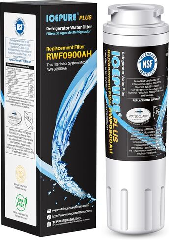 ICEPURE UKF8001 استبدال فلتر مياه الثلاجة Maytag UKF8001, UKF8001AXX, Whirlpool 4396395, 469006, 469005, مرشح EveryDrop 4, EDR4RXD1, RWF0900A، عبوة واحدة in Kuwait