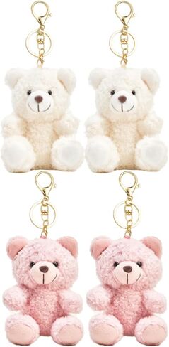 8 Inch Bear Keychain, Charms for Handbag, Backpack Accessories Pendant, Pink White in Saudi Arabia