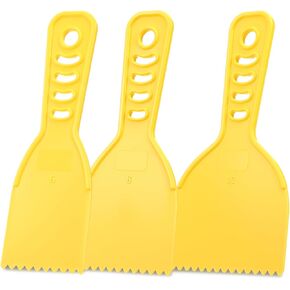 Lothee Adhesive Spreader Plastic Notch Trowel with Handle Adhesive Barrier Spreader Tool in 3 Sizes Notched Glue Applicator Kits for Automotive Body Fillers Putties Glazes Epoxy Resin Caulk Glues in Saudi Arabia