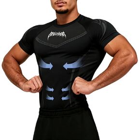 Mens Short Sleeve Compression Shirt Gym Workout Tops Base Layer Fashion Printed for Athletic Fitness Casual Wear in Saudi Arabia