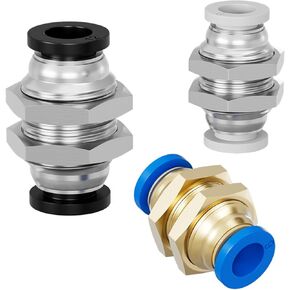 حاجز مستقيم تركيب هوائي سريع الإدراج لوحة الرغامى خيط خارجي PM-4-6-8-10-12mm 2 قطعة (Pm12 (أبيض)) in Kuwait