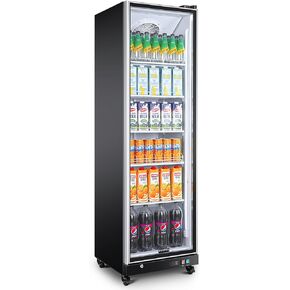 ثلاجة المشروبات التجارية BODEGACOOLER مع باب زجاجي، ثلاجة مشروبات تجارية سعة 12.5 قدم مكعب، مبرد مشروبات تجاري كبير الحجم مع ضوء LED ناعم، أرفف قابلة للتعديل in Kuwait